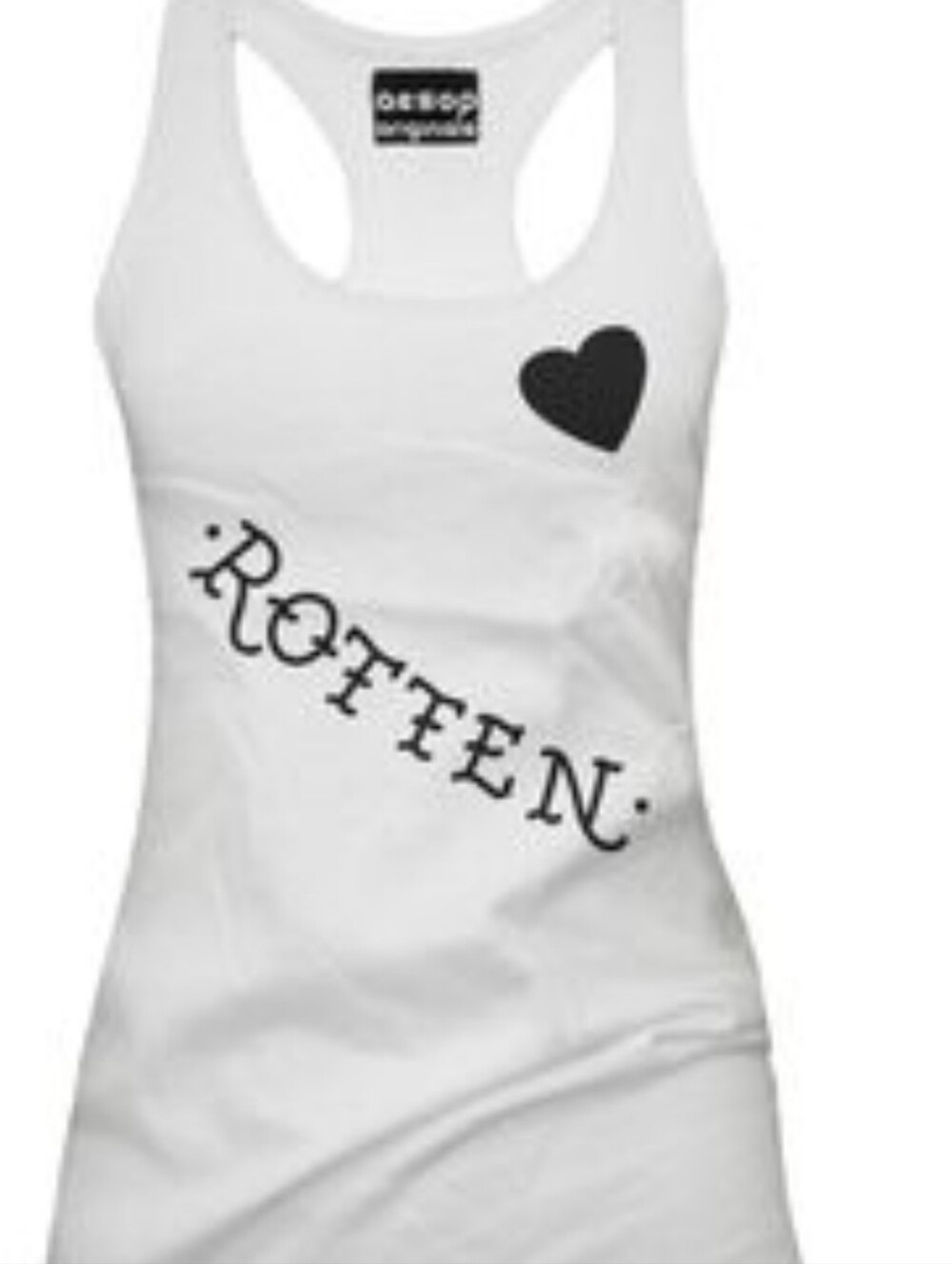Aesop ROTTEN Heart Racerback Tank Top - White